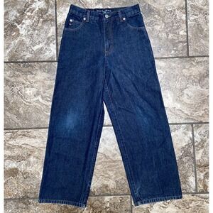 Vintage Guess Jeans Loose Wide Leg Women's 26x26 Raw Denim Zip Fly Blue Sz 12